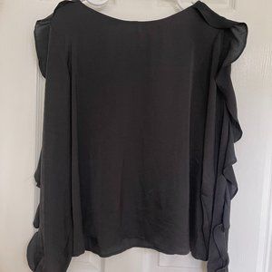 Black ruffled sleeved top